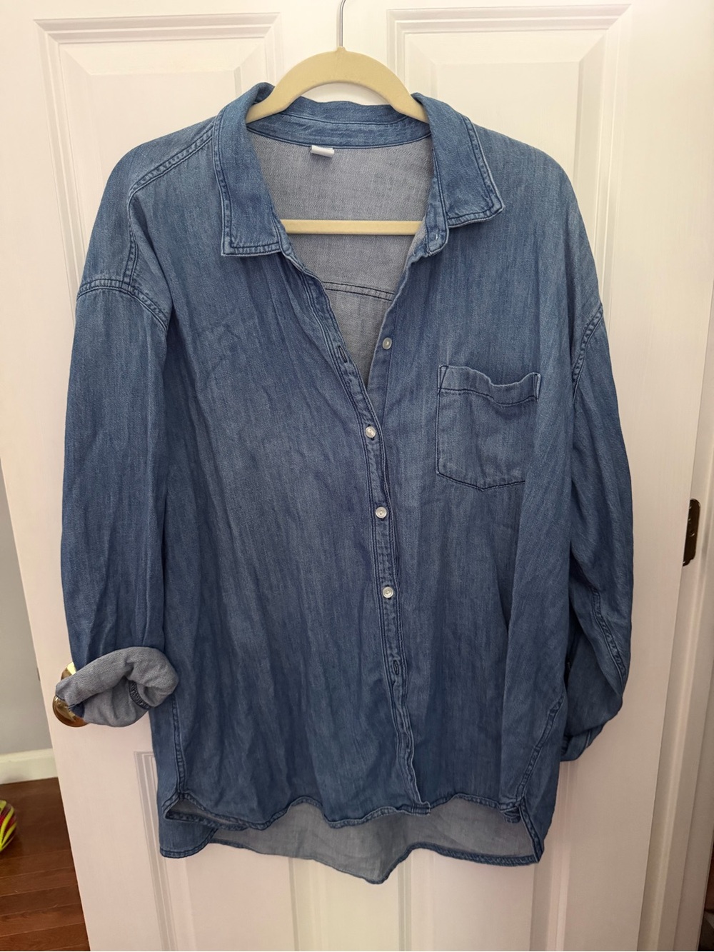 Lightweight Chambray Button-Up Shirt